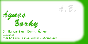 agnes borhy business card